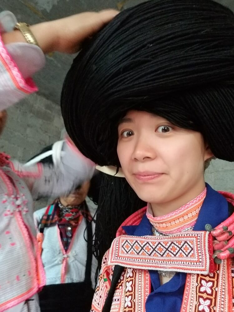 Longhorn Miao traditional headdress