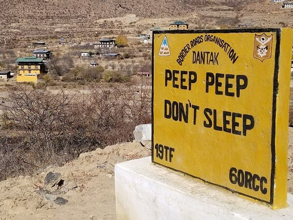 Bhutan road safety sign