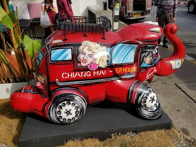 elephant songthaew Chiang Mai