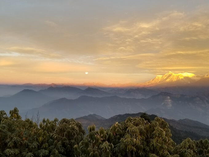 Annapurna sunrise fog