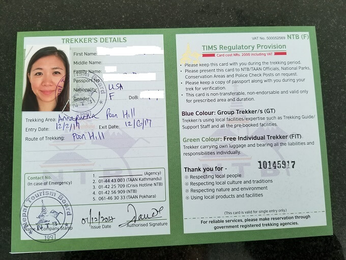 TIMS card Nepal