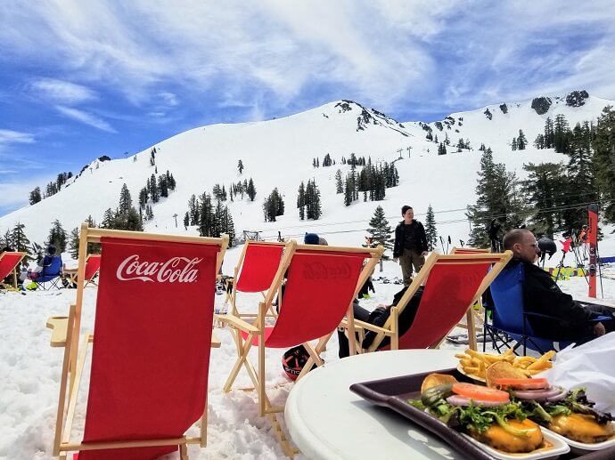 spring skiing lunch