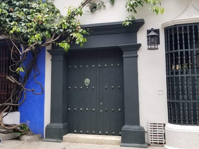 black white door