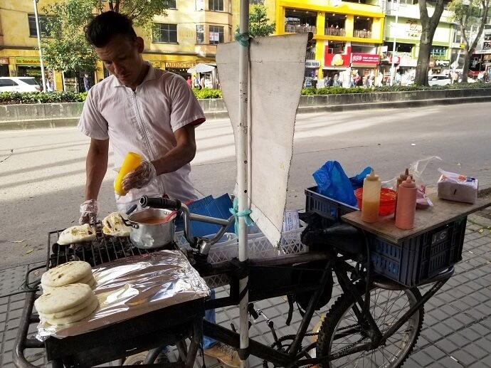 arepa stand bogota